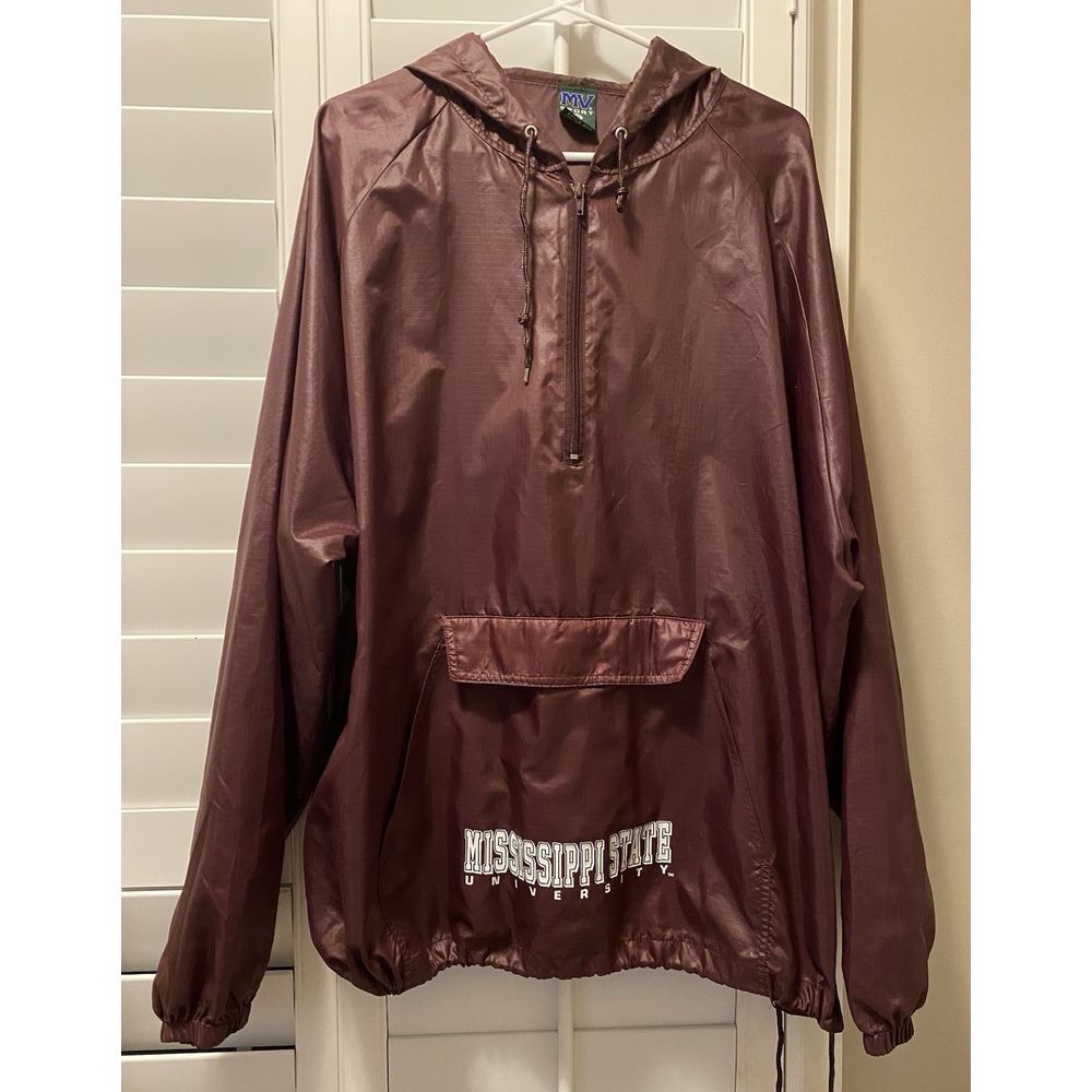 Vintage Mississippi State‎ University MV Sport Men's Maroon Rain Jacket XXL